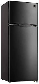 Photo 1 of (DENTED) RCA RFR741-BLACK Apartment Size-Top Freezer-2 Door Fridge-Adjustable Thermostat Control-Black-7.5 Cubic Feet

