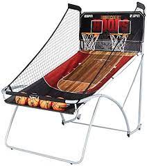 Photo 1 of (MISSING HARDWARE) ESPN EZ Fold Indoor Basketball Game for 2 Players with LED Scoring and Arcade Sounds (6-Piece Set), Black (1658128)
