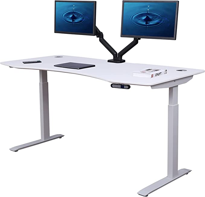 Photo 1 of (NOT FUNCTIONAL; INCOMPLETE; BOX1OF3; REQUIRES BOX2,3 FOR COMPLETION) ApexDesk Elite Series 60" W Electric Height Adjustable Standing Desk (Memory Controller, 60" White Top, Off-White Frame)
