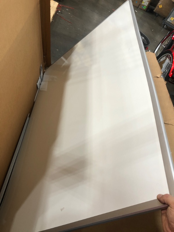 Photo 2 of (BROKEN-OFF FRAME; WARPED FRAME; COSMETIC DAMAGED TO WHITEBOARD) Quartet Classic Magnetic Whiteboard, 72 inch x 48 inch, Silver Frame