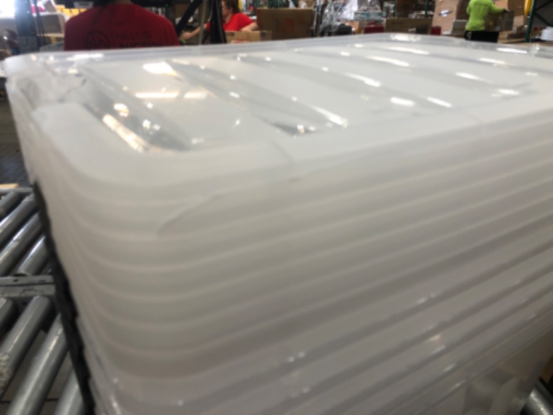 Photo 2 of (CRACKED LIDS/CONTAINERS) IRIS USA 54 Qt Clear Plastic Storage Box with Latches, 6 Pack