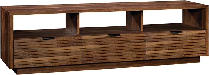 Photo 1 of (MISSING FRONT DOORS; DAMAGED CORNERS) Sauder Harvey Park Credenza, for TVs up to 70", Grand Walnut finish
