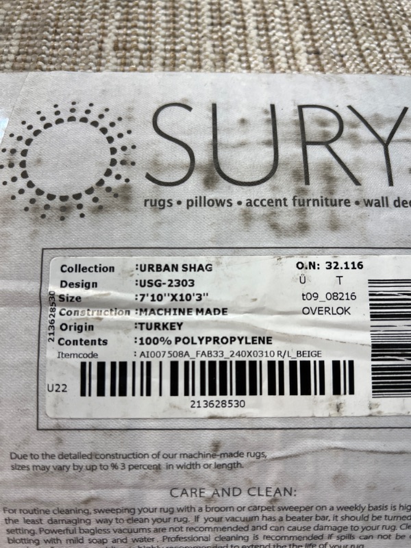 Photo 3 of 7'10" x 10'3" Surya Urban Shag USG-2303 Area Rug