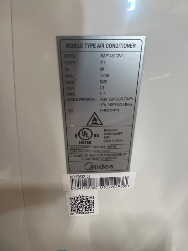 Photo 4 of Midea MAP14S1CWT 14,000 BTU Portable Air Conditioner
