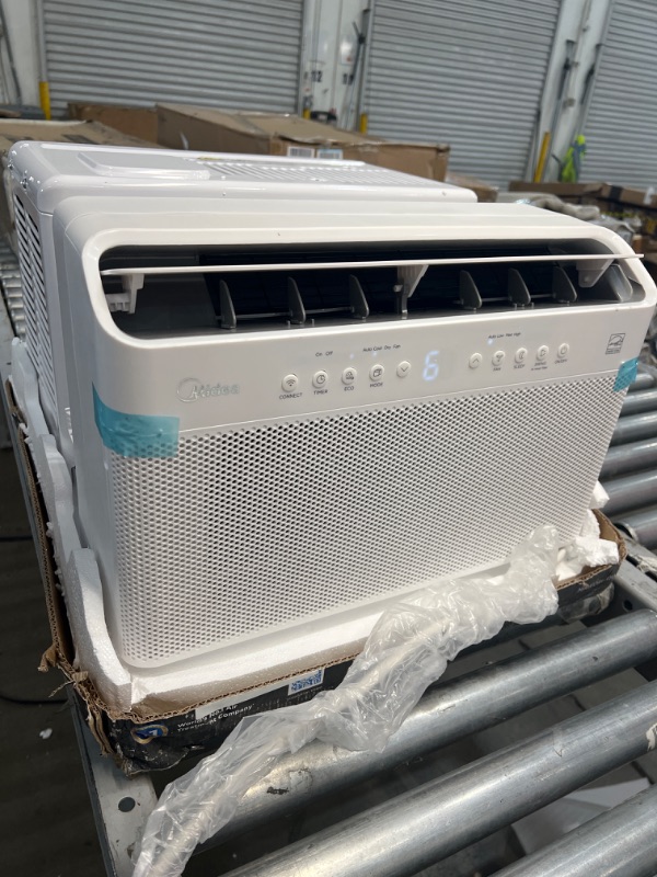 Photo 1 of Midea 8,000 BTU U-Shaped Smart Inverter Window Air Conditioner–Cools up to 350 Sq. Ft., Ultra Quiet with Open Window Flexibility, Works with Alexa/Google Assistant, 35% Energy Savings, Remote Control
