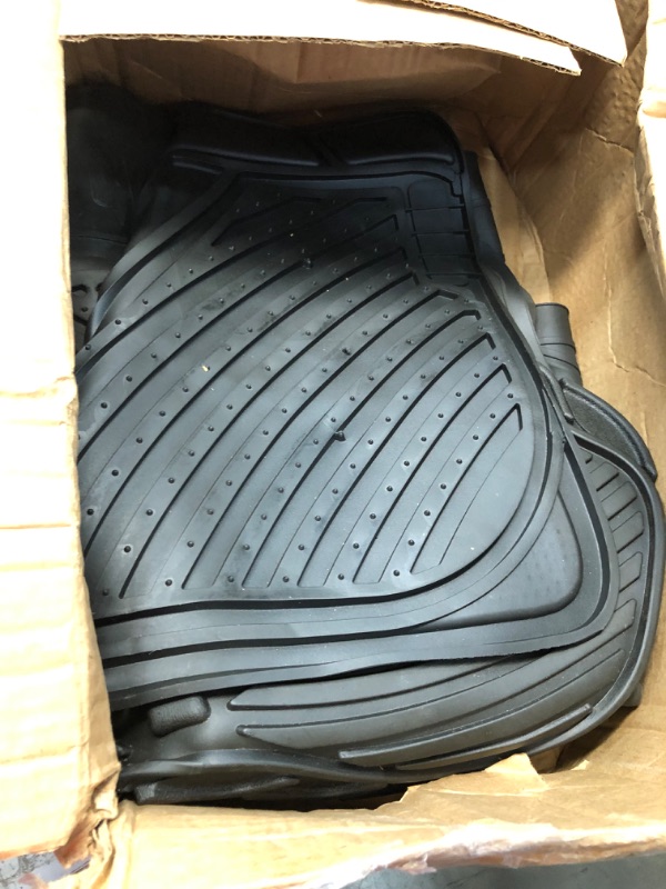 Photo 2 of Motor Trend FlexTough Performance All Weather Rubber Car Floor Mats with Cargo Liner - Full Set Front and Rear Floor Mats for Cars Truck SUV