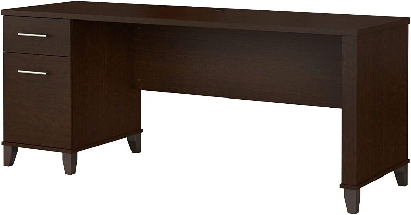 Photo 1 of Bush Furniture Somerset 72W Office Desk with Drawers in Mocha Cherry
