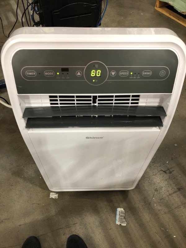 Photo 2 of Shinco 12,000 BTU Portable Air Conditioners with Built-in Dehumidifier Function, Fan Mode, Quiet AC Unit Cools Rooms to 400 sq.ft, LED Display, Remote Control, Complete Window Mount Exhaust Kit
