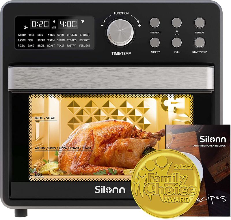 Photo 1 of Silonn Air Fryer Oven 16QT 21-in-1 Smart Air Fryer Toaster Oven Combo Digital Countertop Natural Convection Roast Bake Dehydrate and Reheat 1600W Stainless Steel (Family Choice Award Winner)
