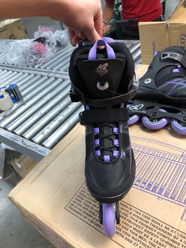 Photo 3 of K2 Alexis 80 Pro Women's Inline Skates Black/Lavendar SIZE WOMENS 10. MINOR SIGNS OF USE