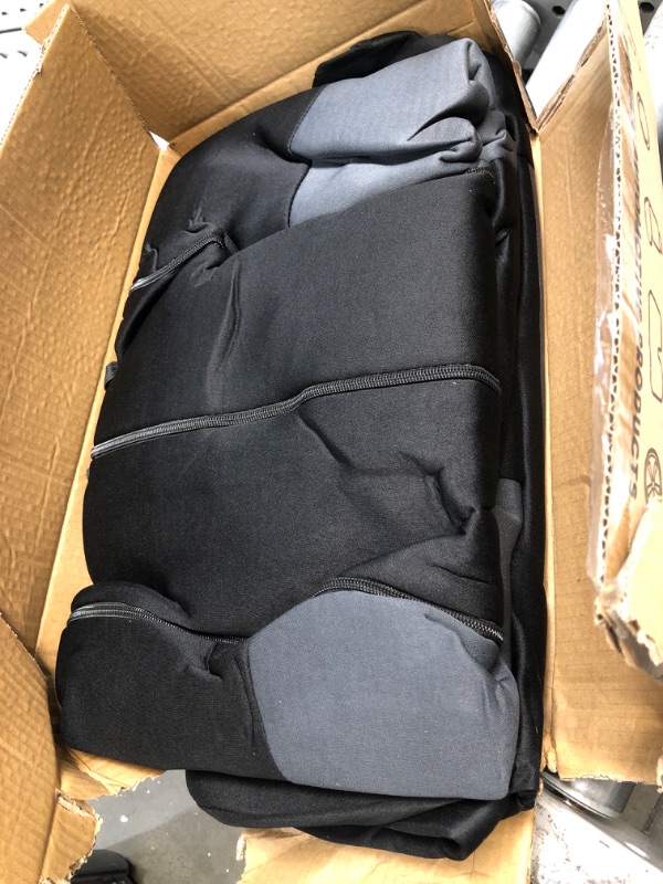 Photo 2 of BDK OS309CC Charcoal Gray Polypro Black/Car Seat Cover, Easy Wrap Two-Tone Accent for Auto, Split Bench