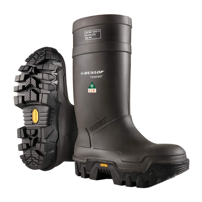 Photo 1 of DUNLOP PROTECTIVE FOOTWARE E90203309 Explorer Thermo Full Safety Boots with Slip-Resistant Vibram Rubber Sole and Steel Toe, 100% Waterproof Purofort Material, Lightweight and Durable Protective Footwear, Size 9
