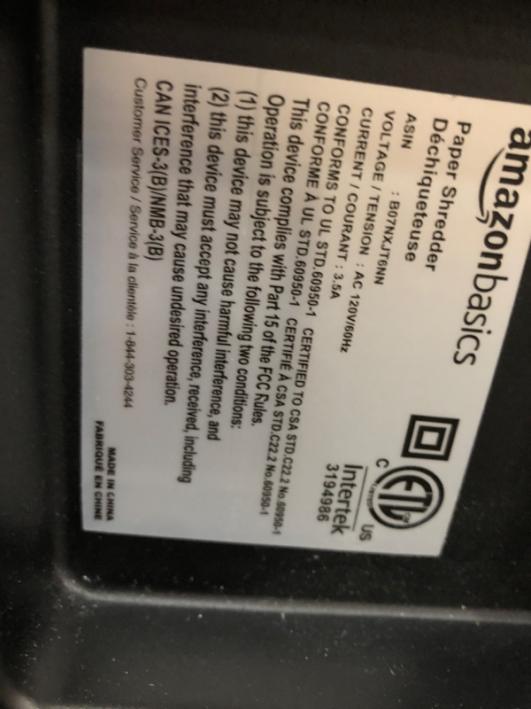 Photo 2 of Amazon Basics 150-Sheet Autofeed Micro-Cut Paper Shredder
