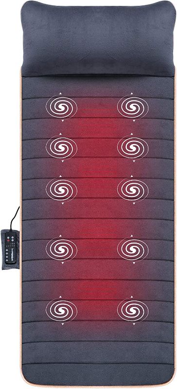 Photo 1 of Snailax Massage Mat with 10 Vibrating Motors and 4 Therapy Heating pad Full Body Massager Cushion for Relieving Back Lumbar Leg Snailax
