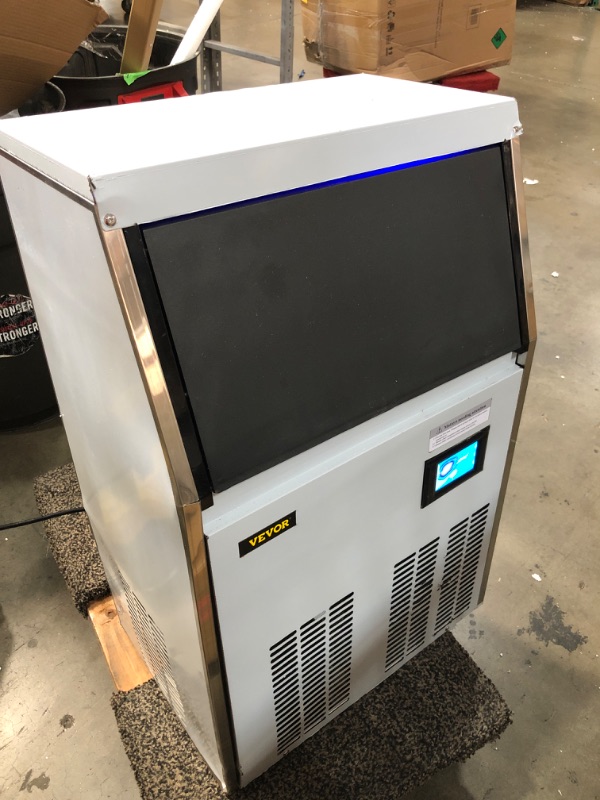 Photo 2 of VEVORbrand Commercial Ice Maker 80 - 90 lbs/24H,Ice Machine with 33 lbs Storage Bin, Clear Cube, Advanced LCD Panel, Auto Operation, Blue Light, Fully Upgrade
