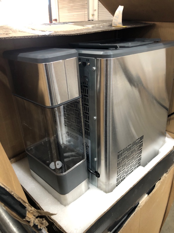 Photo 3 of GE Profile Opal | Countertop Nugget Ice Maker with Side Tank | Portable Ice Machine Makes up to 24 lbs. of Ice Per Day | Stainless Steel Finish
