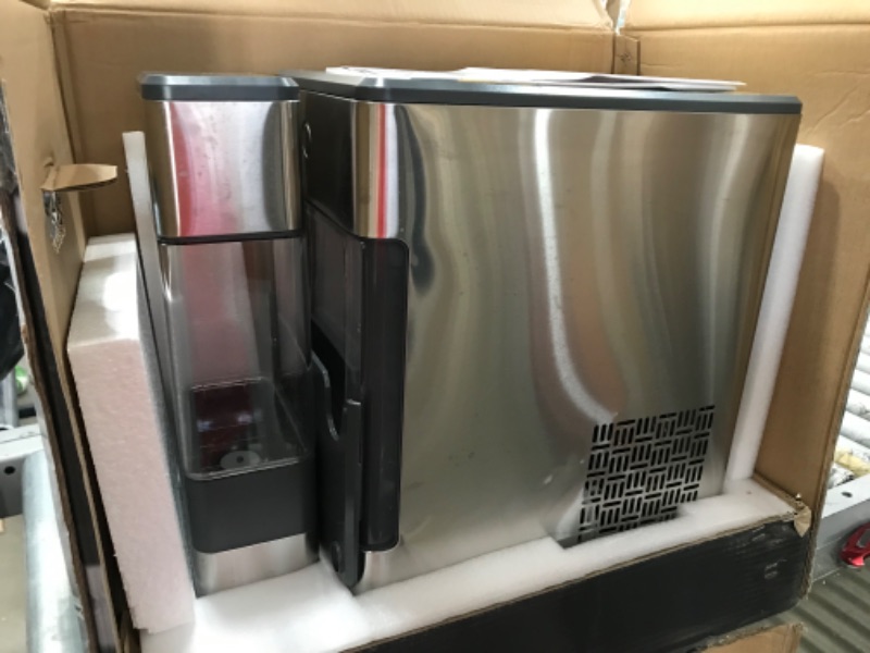 Photo 3 of GE Profile Opal | Countertop Nugget Ice Maker with Side Tank | Portable Ice Machine Makes up to 24 lbs. of Ice Per Day | Stainless Steel Finish
