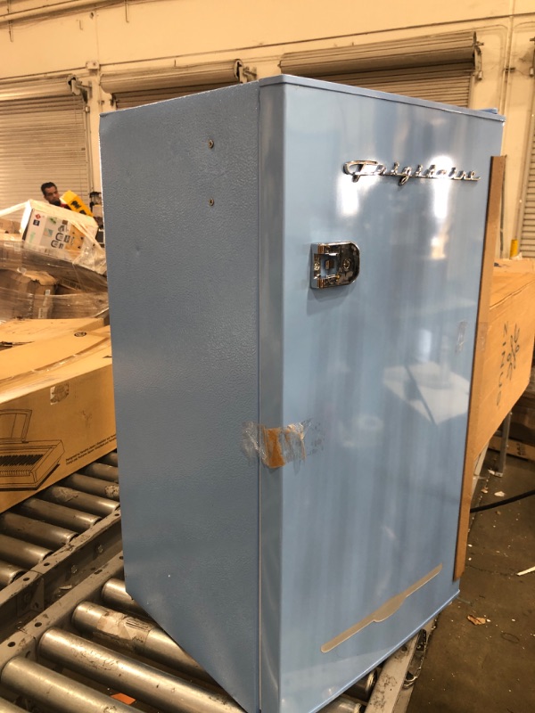 Photo 2 of Frigidaire EFR376-BLUE 3.2 Cu Ft Blue Retro Bar Fridge with Side Bottle Opener
