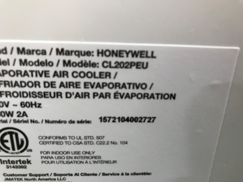 Photo 4 of ***LEAKS*** Honeywell 700 CFM Portable Indoor Evaporative Cooler, Humidifier, and Fan, Swamp Cooler for Rooms Up to 430 Square Feet, CL202PEU
