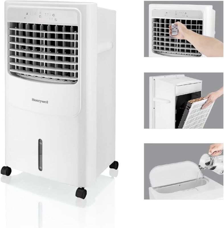 Photo 1 of ***LEAKS*** Honeywell 700 CFM Portable Indoor Evaporative Cooler, Humidifier, and Fan, Swamp Cooler for Rooms Up to 430 Square Feet, CL202PEU
