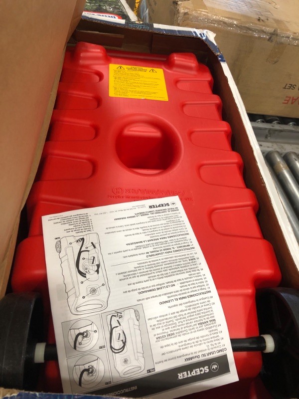 Photo 2 of 14 Gal Red Polyethylene Fuel Caddy for Fueling
