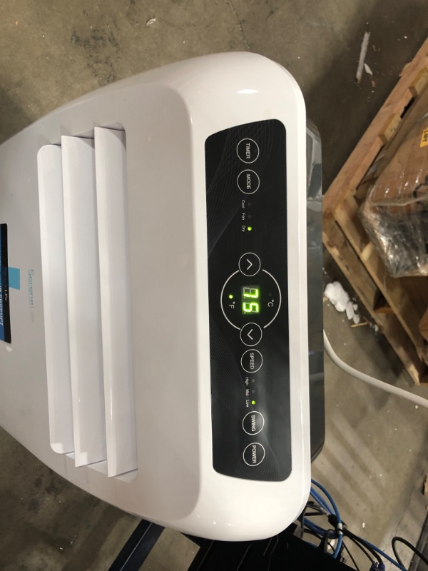 Photo 1 of **MISSING PARTS** SereneLife SLPAC10 Portable Air Conditioner Compact Home AC Cooling Unit with Built-in Dehumidifier & Fan Modes, Quiet Operation, Includes Window Mount Kit, 10,000 BTU, White
