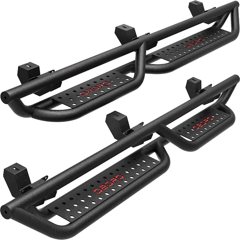 Photo 1 of OEDRO All-Steel Build Running Boards Compatible with 2018-2022 Jeep Wrangler JL 4 Door, Bolt-on Side Steps with Leaf Shaped Design, Black Powder Coated Nerf Bar