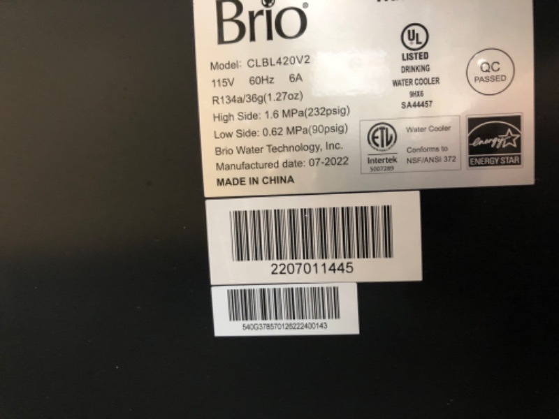 Photo 6 of Brio Bottom Loading Water Cooler Water Dispenser – Essential Series - 3 Temperature Settings - Hot, Cold & Cool Water - UL/Energy Star Approved
