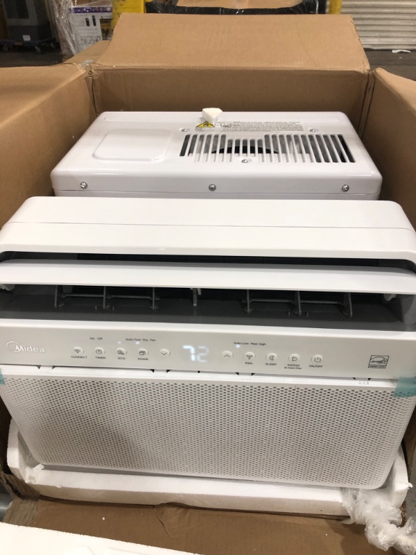 Photo 2 of Midea 10,000 BTU U-Shaped Smart Inverter Window Air Conditioner–Cools up to 450 Sq. Ft., Ultra Quiet with Open Window Flexibility, Works with Alexa/Google Assistant, 35% Energy Savings, Remote Control
