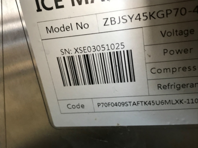 Photo 7 of 33 lb. Bin Stainless Steel Construction Freestanding Ice Maker Machine with 90 - 100 lb. / 24 H Commercial Ice Maker
