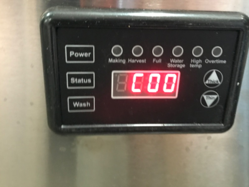 Photo 5 of 33 lb. Bin Stainless Steel Construction Freestanding Ice Maker Machine with 90 - 100 lb. / 24 H Commercial Ice Maker
