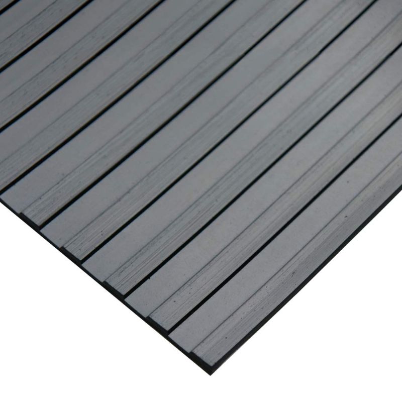 Photo 1 of "Wide Rib" Rubber Flooring Mat - 1/8" Thick x 4ft x 10ft - Black Runner Mats
