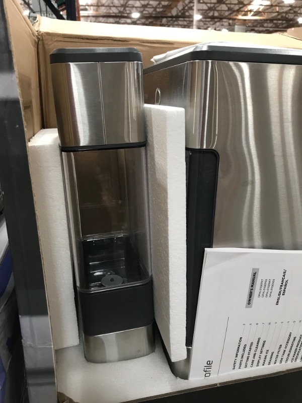 Photo 2 of GE Profile Opal | Countertop Nugget Ice Maker with Side Tank | Portable Ice Machine Makes up to 24 lbs. of Ice Per Day | Stainless Steel Finish
