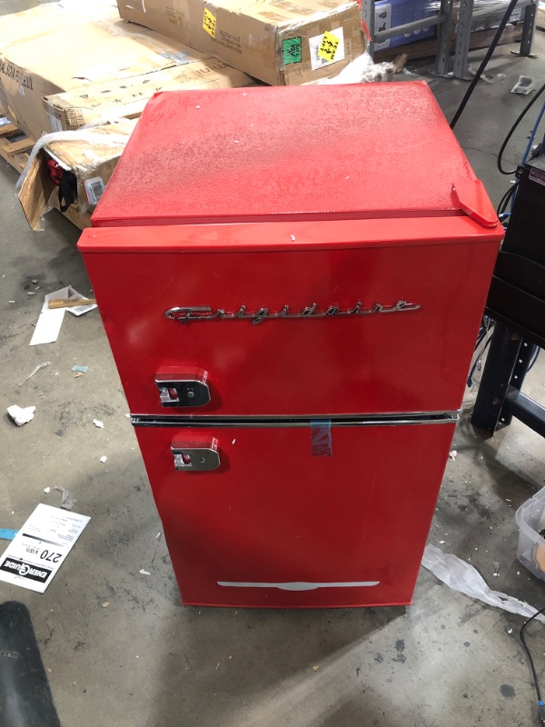 Photo 2 of Frigidaire EFR840-RED 3.2 Cu Ft Red 2 Door Retro Bar Fridge with Side Bottle Opener
