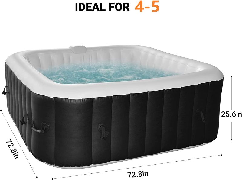 Photo 1 of #WEJOY Portable Inflatable Outdoor Square Hot Tub Spa 75X75X28Inch 4-5