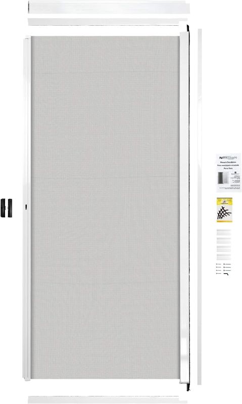 Photo 1 of ***PARTS ONLY*** NovaScreen - Retractable Screen Patio Door | Durable & Strong, PVC & Aluminium Components, for 5 & 6 Foot Width Standard Sliding Patio Door | Hardware & Mesh, Easy to Install, (White)
