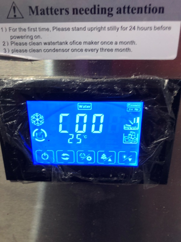 Photo 3 of **Parts Only** Non Functional**VEVOR 110V Commercial Ice Maker 110 LBS in 24 Hrs with Water Drain Pump 33LBS Storage Stainless Steel Commercial Ice Machine 4x9 Ice Tray LCD Control Auto Clean for Bar Home Supermarkets
