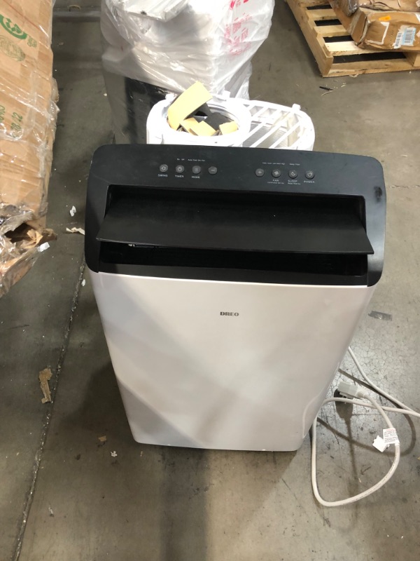 Photo 1 of Dreo TwinCool 12000 BTU Smart Inverter Portable Air Conditioner with Dual Hose, 42dB Quiet,Powerful Cooling, Up to 450 Sq Ft, Remote Control, Dehumidify, 24H Timer, Window Mount Kit, White, DR-HAC001
