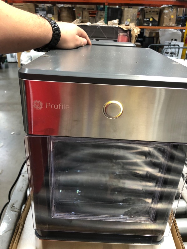 Photo 2 of GE Profile Opal | Countertop Nugget Ice Maker with Side Tank | Portable Ice Machine Makes up to 24 lbs. of Ice Per Day | Stainless Steel Finish
