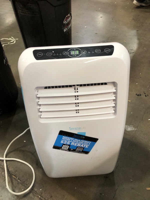 Photo 7 of *DOES NOT BLOW ANY AIR* Portable Electric Air Conditioner Unit - 900W 8000 BTU Power Plug In AC Cold Indoor Room Conditioning System w/ Cooler, Dehumidifier, Fan, Exhaust Hose, Window Seal, Wheels, Remote - SereneLife SLPAC8