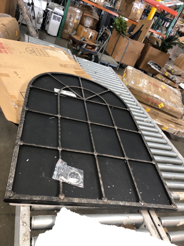 Photo 2 of *INCOMPLETE NO MIRROR* SIERSOE Black Arched Window Wall Mirrors - Large Metal Frame 32X46 in Double Modern Vanity Bedroom Decorative Mirror Farmhouse Rustic Vintage Entryway Wall Mirror
