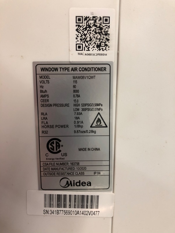 Photo 6 of *DOES NOT BLOW ANY AIR* Midea 8,000 BTU U-Shaped Inverter Window Air Conditioner WiFi, 9X Quieter, Over 35% Energy Savings ENERGY STAR MOST EFFICIENT