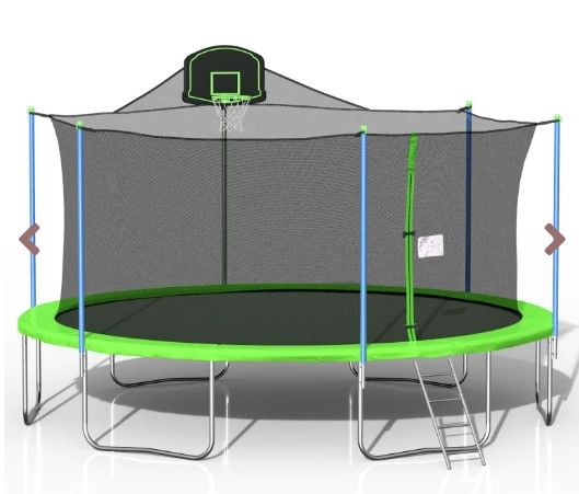 Photo 1 of *INCOMPLETE BOX 3 OF 3* 16FT GREEN TRAMPOLINE WITH ENCLOSURE NET AND LADDER-METAL
