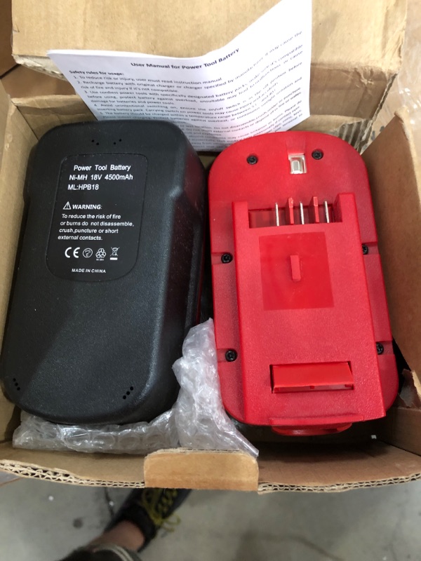 Photo 2 of ?Upgraded to 4500mAh? 2-Pack 18 Volt Ni-Mh HPB18 Replacement Battery Compatible with Black and Decker 18V HPB18 HPB18-OPE 244760-00 FSB18 A1718 FS18FL Firestorm Cordless Power Tools
