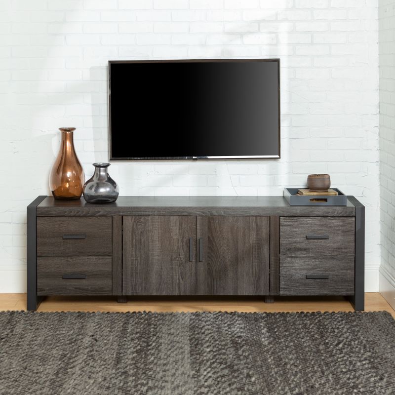 Photo 1 of ***PARTS ONLY*** 70 Charcoal Grey Wood TV Stand Console - Walker Edison W70UBC22CL
