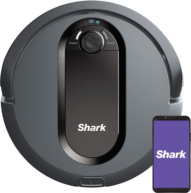 Photo 1 of Shark IQ Robot Vacuum AV970 Self Cleaning Brushroll, Advanced Navigation, Perfect for Pet Hair, Works with Alexa, Wi Fi, xl dust bin, A black finish
