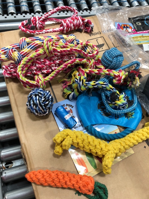 Photo 2 of Pacific Pups Products - Dog Rope Toys for Aggressive CHEWERS - Set of 11 Heavy Duty Dental Dog Chew Toys, Cotton Puppy Teething Chew Tug Toy - Bonus Giraffe Rope Toy - Benefits NONPROFIT Dog Rescue
