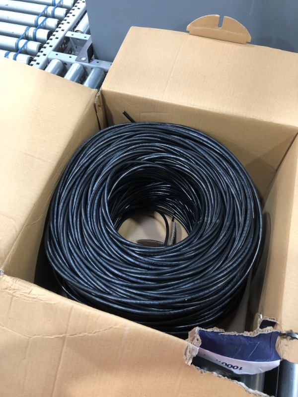 Photo 2 of celertec CAT6 Ethernet Cable, 1000ft, 23AWG Solid Bare Copper, Unshielded Twisted Pairs(UTP), 550MHz, ETL Listed &CMR Riser Rated, Indoor, Bulk Ethernet Cable, Pull Box -Black
