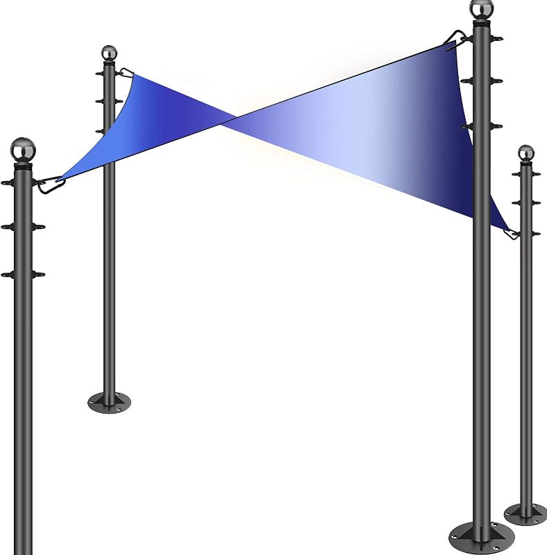 Photo 1 of *shade NOT included*
Shade Sail Pole Kit, 4 Poles of Set 10Ft Sun Shade Sail Poles Support Awning Canopy Shade Sail, Outdoor Pole Heavy Duty Steel Post for String Light Deck Patio Backyard Wedding - 6 x 6 x 120 inches

