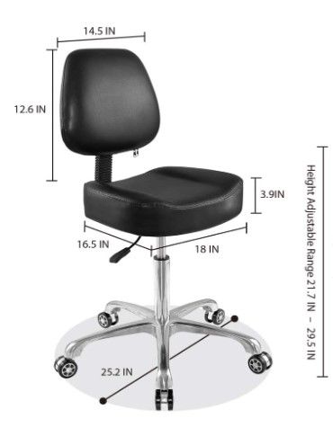 Photo 1 of Rolling Stool Adjustable Drafting Chair Heavy Duty with Wheels for Office Home Desk Chair Big Size
